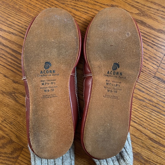 🧦ACORN: Unisex Original Slipper Sock, Gray ragg wool, size 9-10 women’s. - Picture 9 of 10